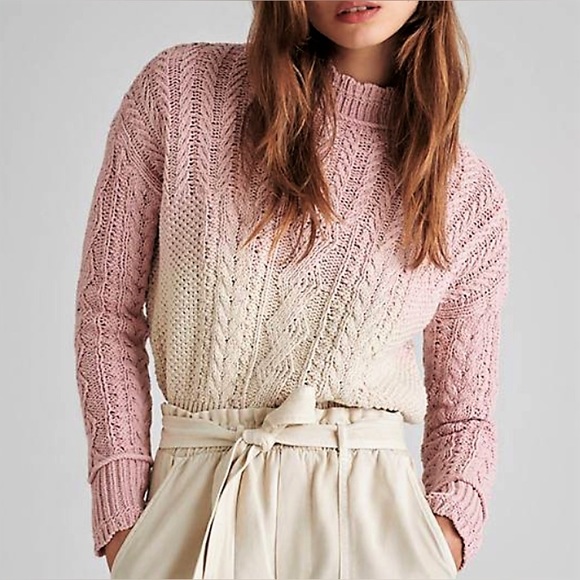 Anthropologie Sweaters - Anthropologie Marci Dip Dye Cable Knit Ombre Sweater